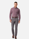 Mizzen + Main Leeward LS Long Sleeve Dress Shirt for Men Button Up Garnet Red Gingham Pattern Athens GA Georgia Kempt Menswear Store Near Me