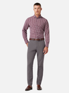 Mizzen + Main Leeward LS Long Sleeve Dress Shirt for Men Button Up Garnet Red Gingham Pattern Athens GA Georgia Kempt Menswear Store Near Me