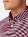 Mizzen + Main Leeward LS Long Sleeve Dress Shirt for Men Button Up Garnet Red Gingham Pattern Athens GA Georgia Kempt Menswear Store Near Me
