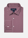 Mizzen + Main Leeward LS Long Sleeve Dress Shirt for Men Button Up Garnet Red Gingham Pattern Athens GA Georgia Kempt Menswear Store Near Me