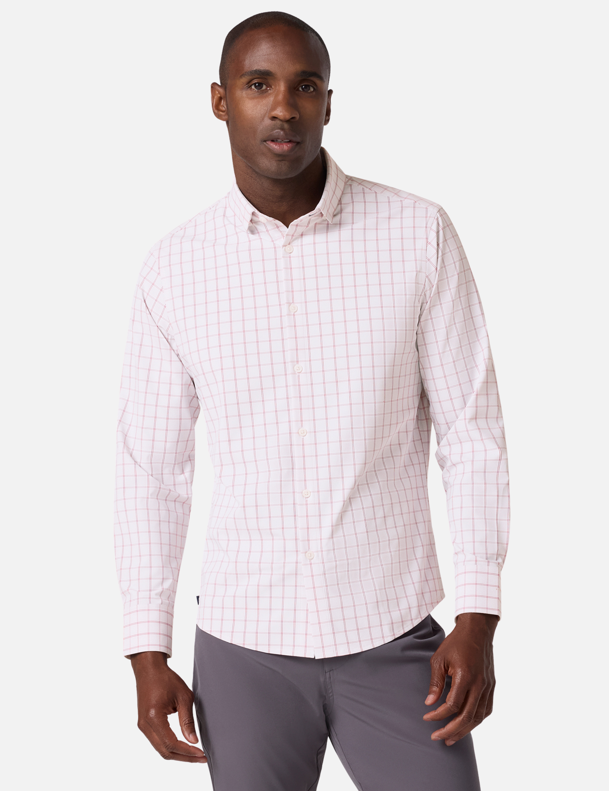 Mizzen + Main No Tuck LS Long Sleeve Dress Shirt Collared Button Down Men’s Tops for Men Aluminum Hampton Plaid Pattern Athens GA Georgia Kempt Menswear Store Near Me
