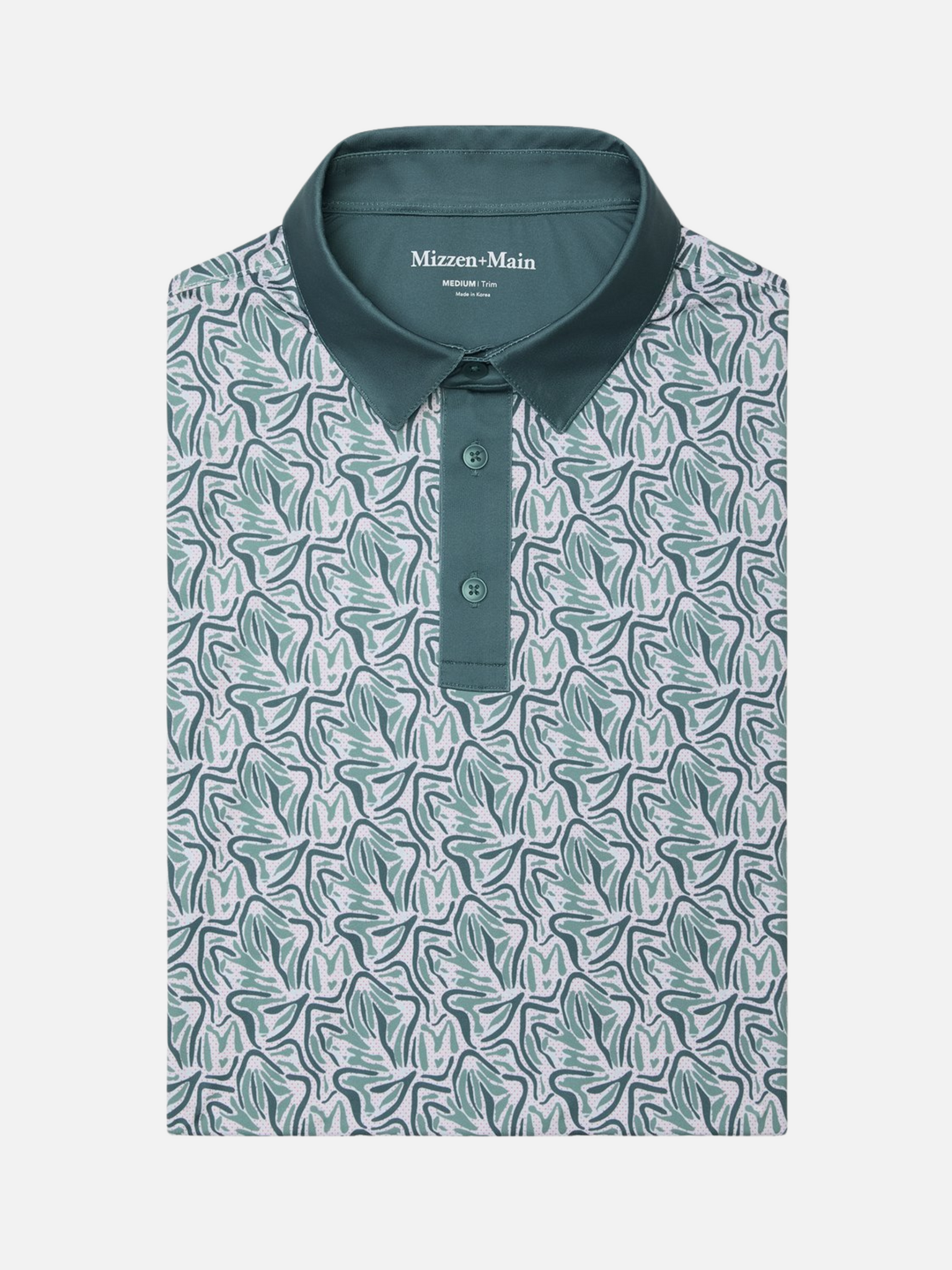 Mizzen + Main Versa SS Short Sleeve Polo Collared Floral Pattern Balsam Fairway Green Athens GA Georgia Kempt Menswear Store Near Me