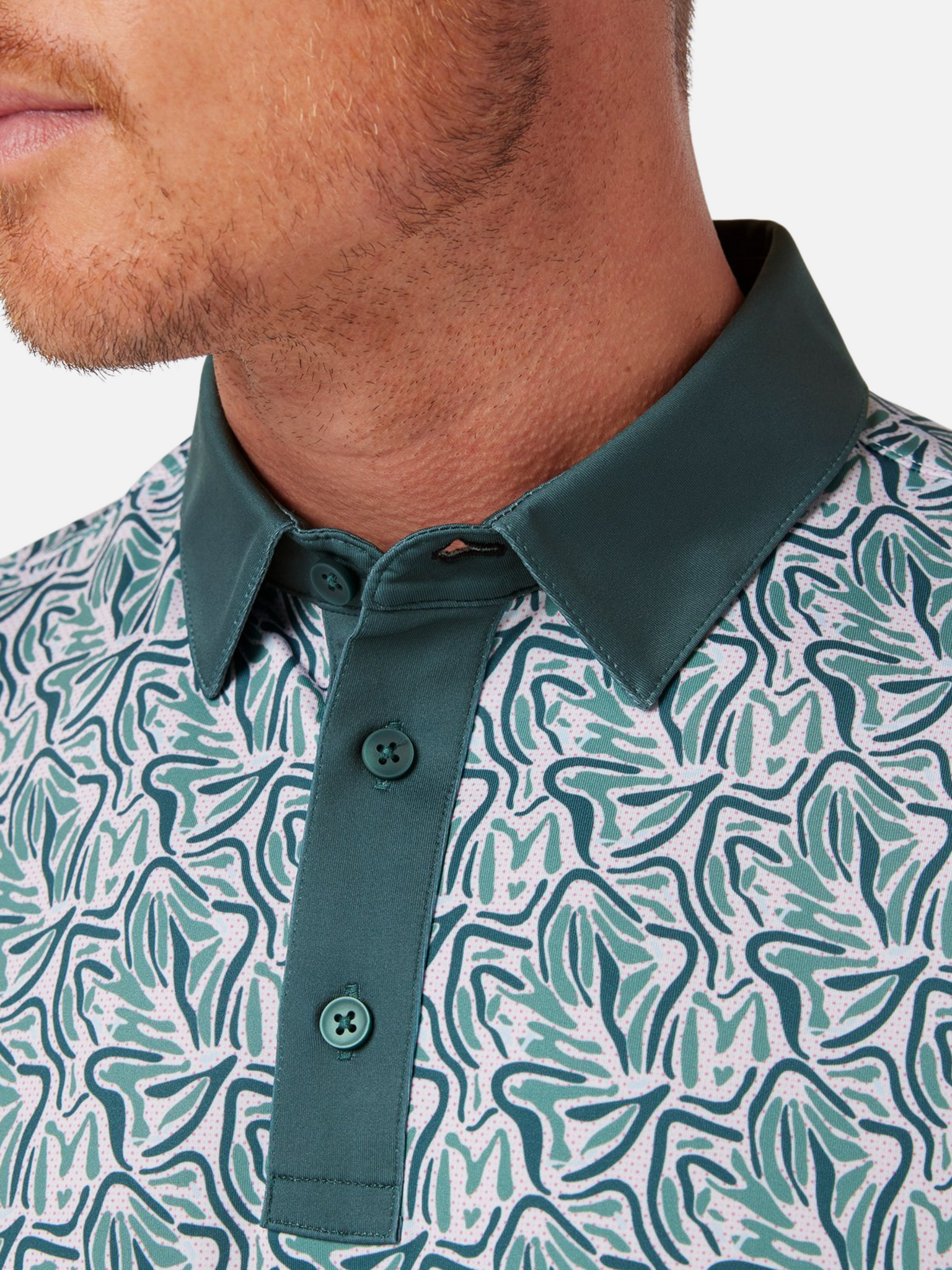 Mizzen + Main Versa SS Short Sleeve Polo Collared Floral Pattern Balsam Fairway Green Athens GA Georgia Kempt Menswear Store Near Me