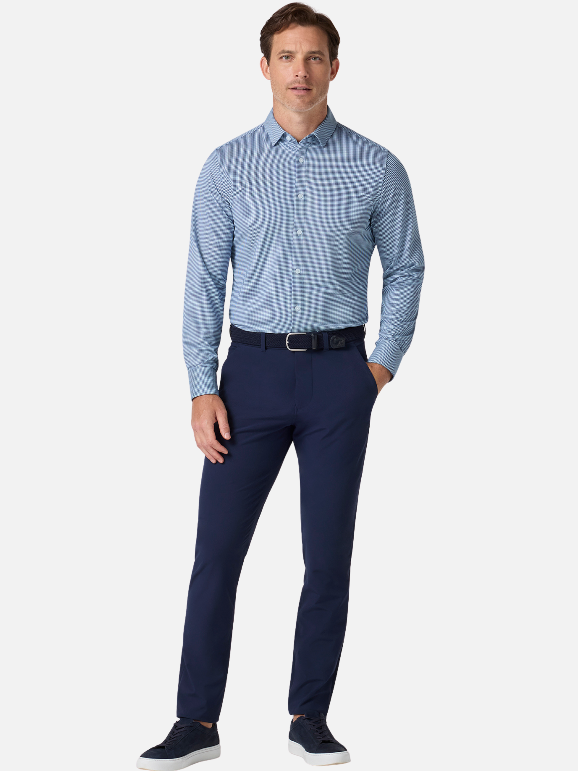 Mizzen + Main Halyard LS Dress Shirt - Navy Peter Gingham