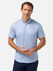 Mizzen + Main Halyard SS Dress Shirt - Costal Fjord Textured Palm