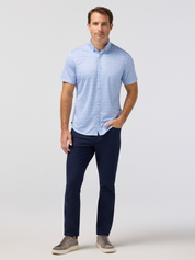 Mizzen + Main Halyard SS Dress Shirt - Costal Fjord Textured Palm