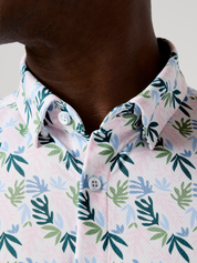 Mizzen + Main Halyard SS Dress Shirt White Floral Collage Short Sleeve Performance Golf Shirt Kempt Mens Shop Athens Georgia