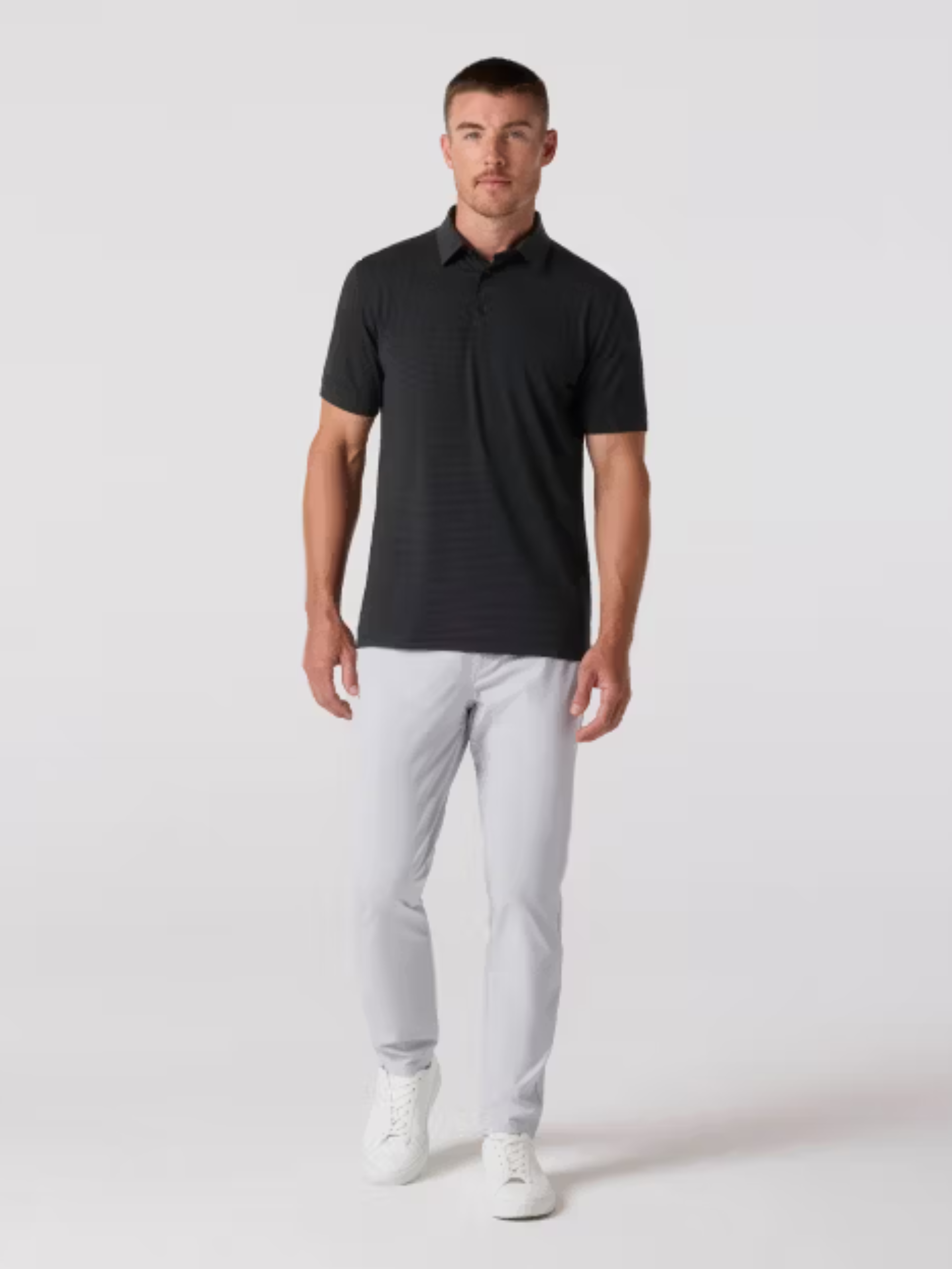 Mizzen + Main Copa SS Short Sleeve Polo Black Men's Performance Polo Shirt For Men Athens GA Georgia Kempt Menswear Store Near Me