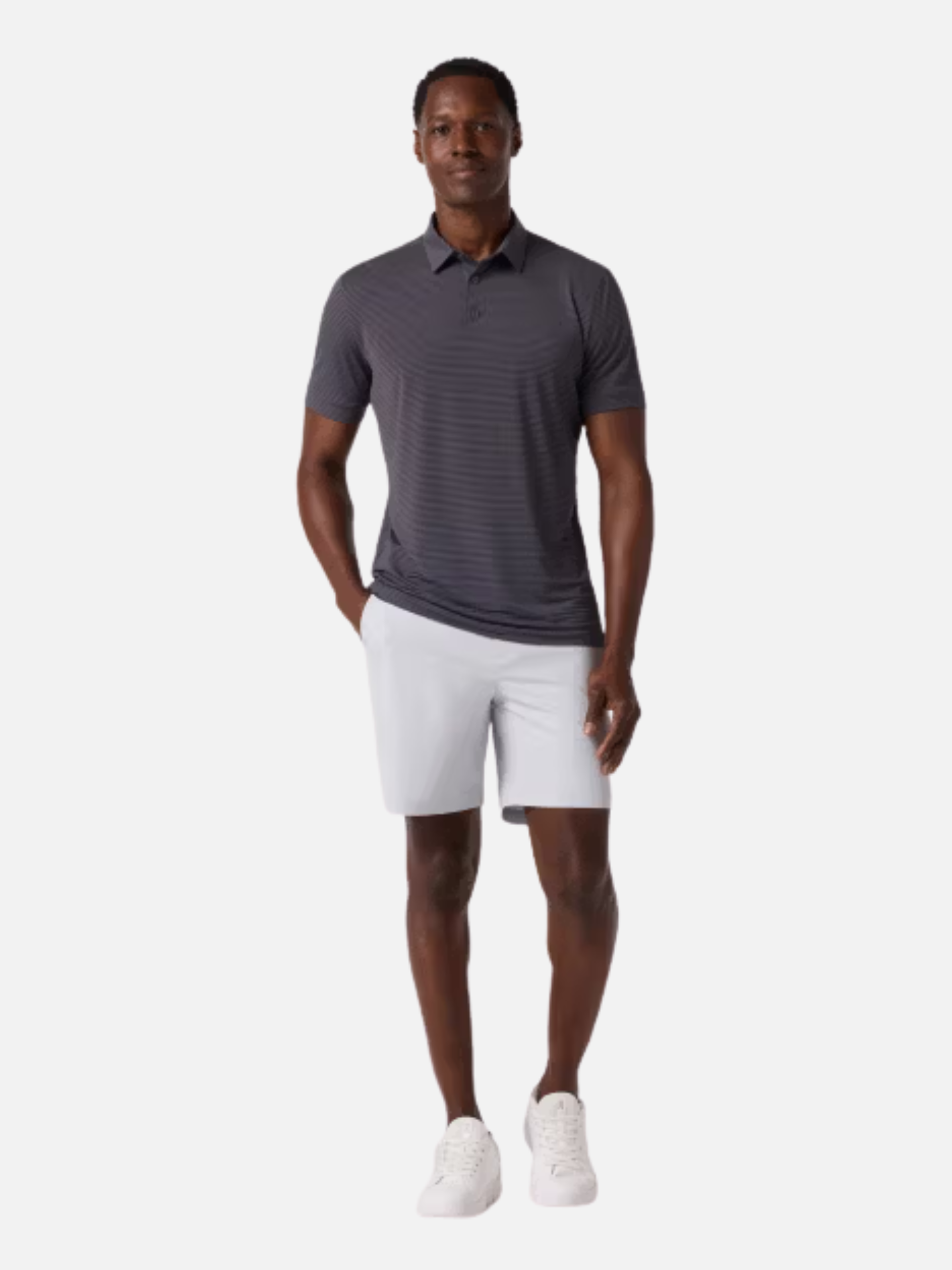 Mizzen + Main Copa Short Sleeve SS Polo Pewter Grey Men's Performance Fabric Polo For Men Athens GA Georgia Kempt Menswear Store Near Me