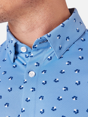 Mizzen and + Main Halyard Dress Shirt Button Down Hidden Collar Provence Floral Menswear Summer Short Sleeve Performance No Tuck Mens Clothing Store Athens Georgia Kempt Athens New Arrival