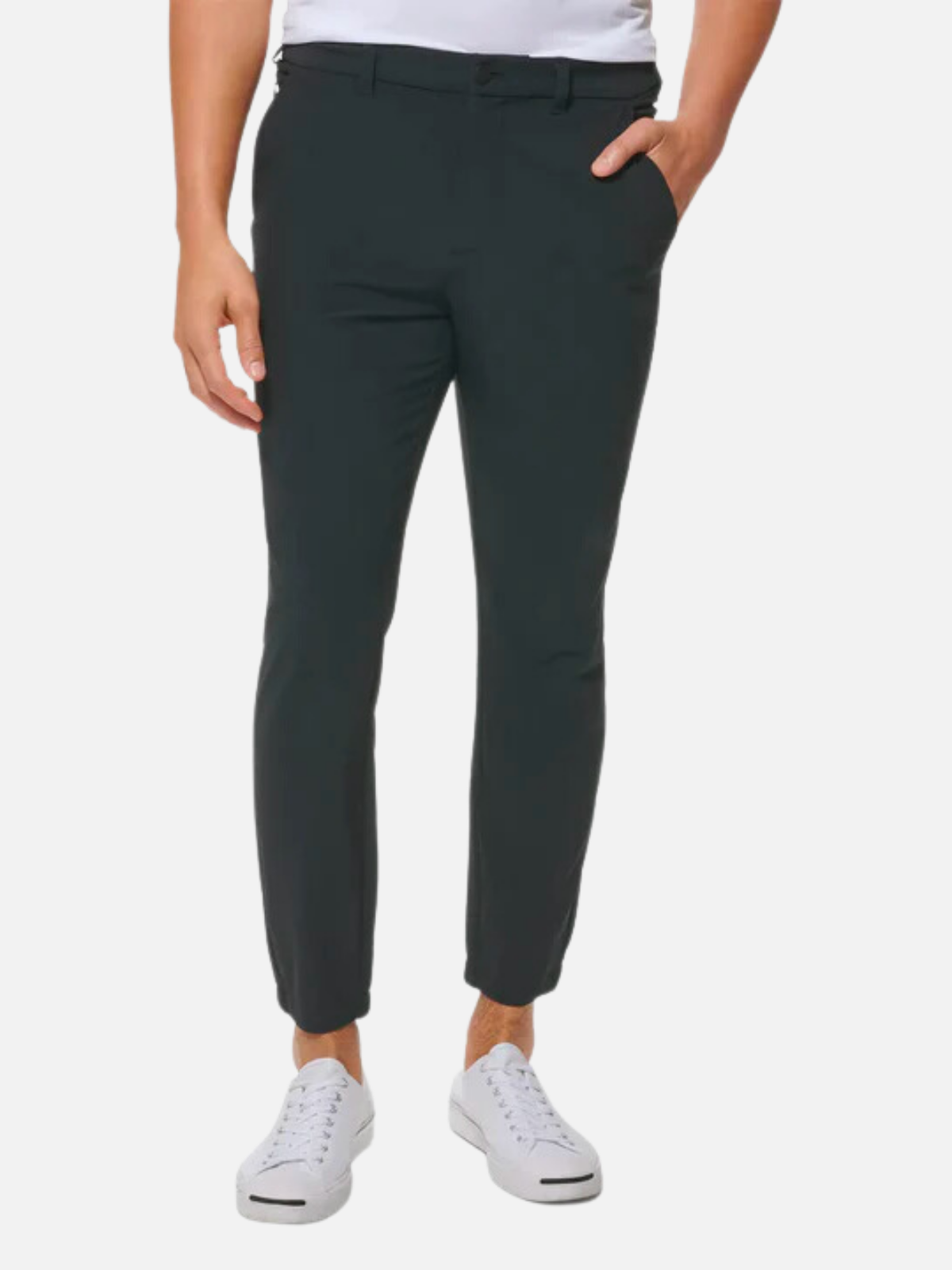 mizzen and main helmsman jogger pant solid black performance material business casual kempt athens ga georgia men's clothing store