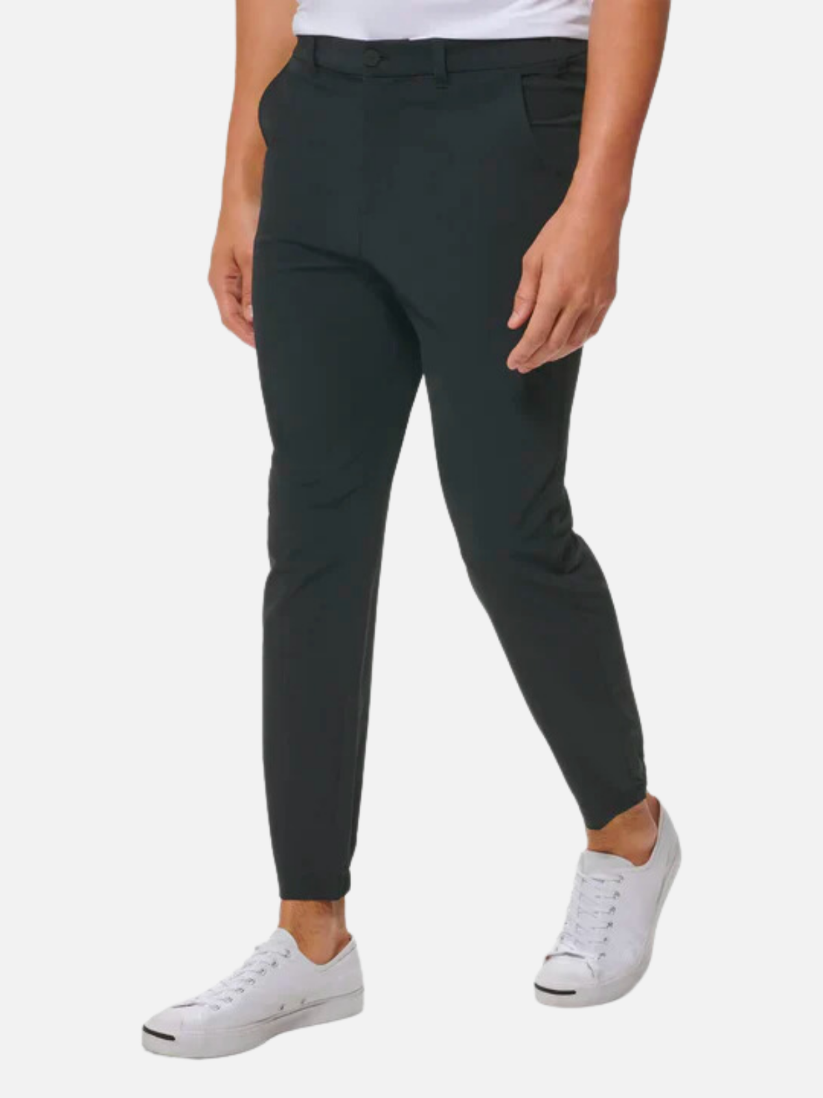 mizzen and main helmsman jogger pant solid black performance material business casual kempt athens ga georgia men's clothing store