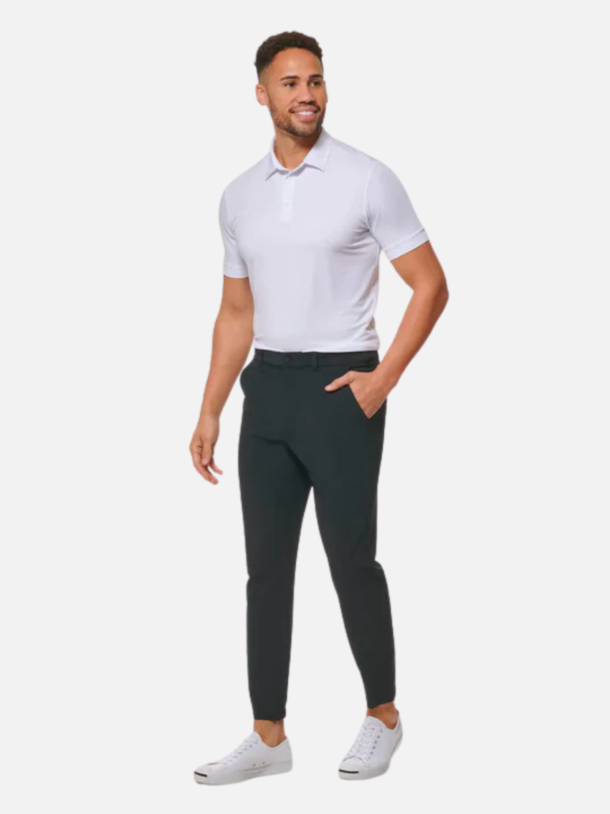 mizzen and main helmsman jogger pant solid black performance material business casual kempt athens ga georgia men's clothing store