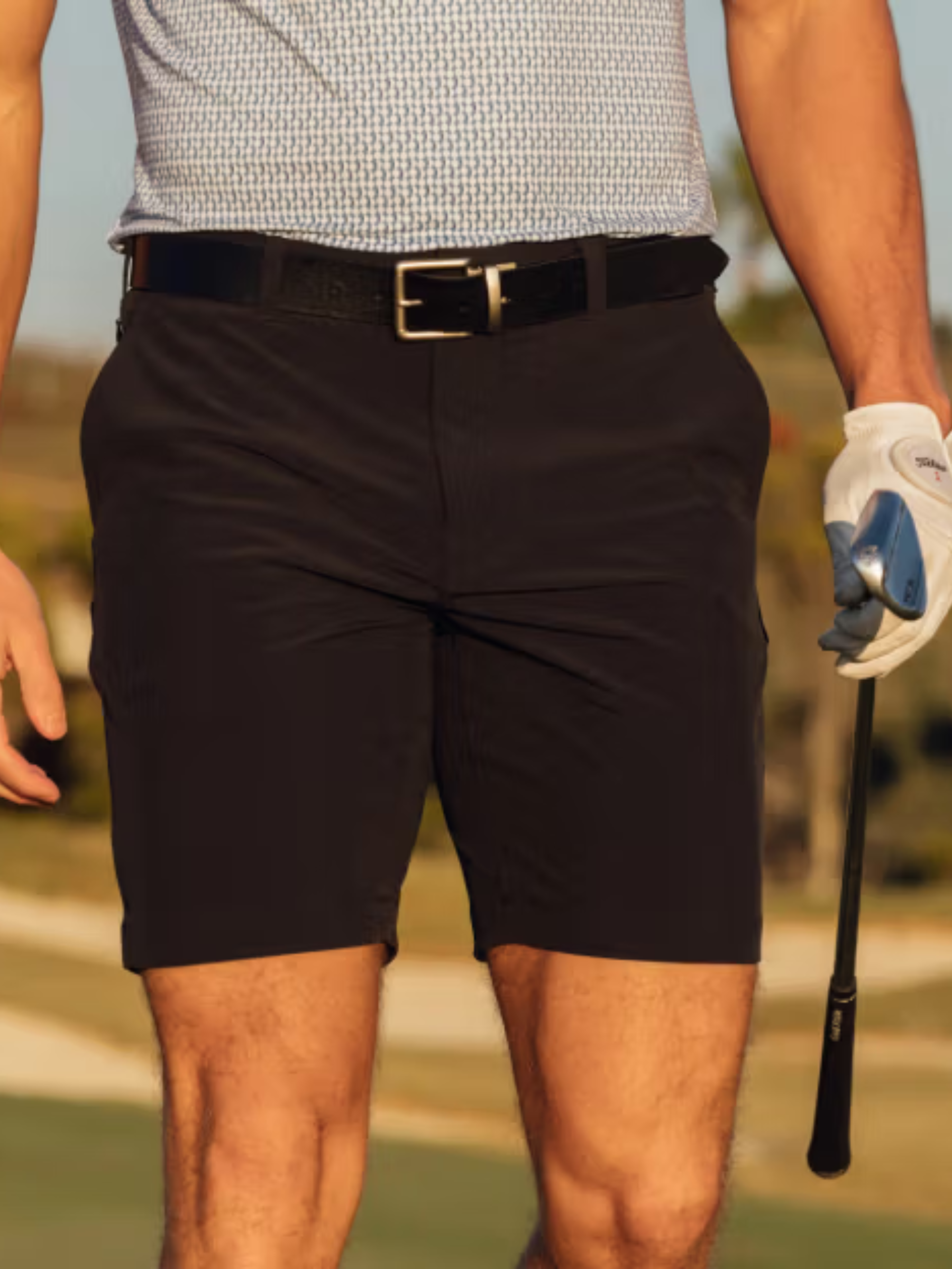 Mizzen + Main Helmsman Short Black Solid Men's Performance Golf Short Bottoms For Men Athens GA Georgia Kempt Menswear Store Near Me