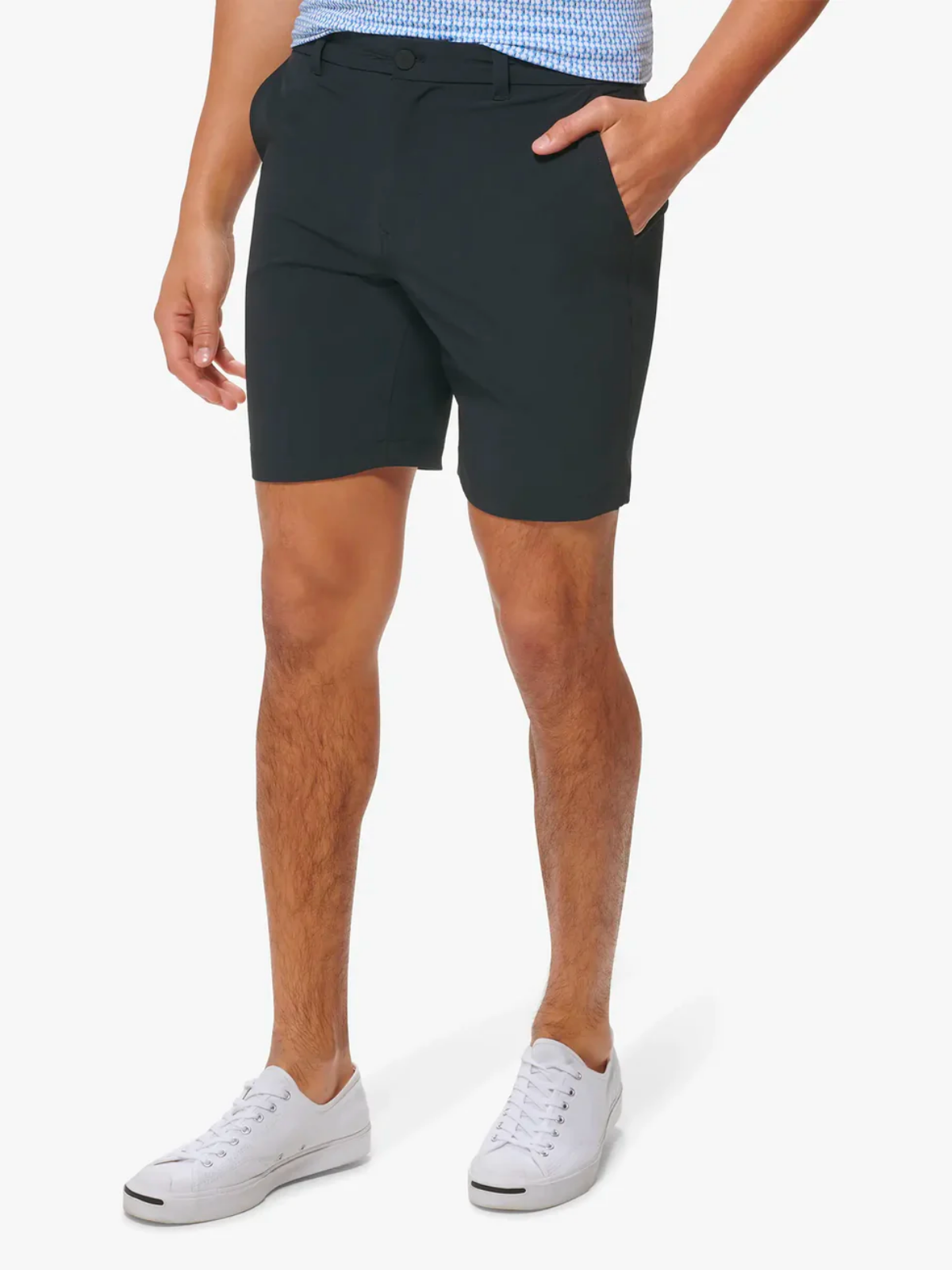 Mizzen + Main Helmsman Short Solid Black Stretch Fit Kempt Clothing Athens Georgia Mens Clothing Store For The Other Guys Downtown Athens Mens Store