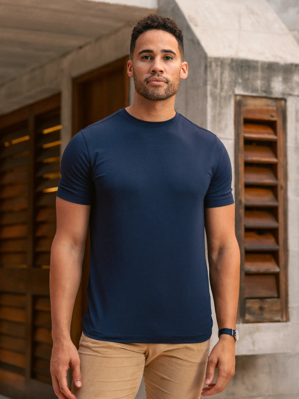 Mizzen and Main Knox Dry Fit T Shirt Navy Solid Kempt Mens Clothing Shop Athens Georgia UGA