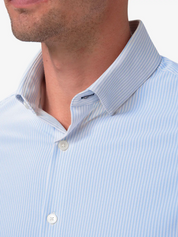 mizzen and main leeward dress shirt performance material bel air banker stripe ls long sleeve kempt athens ga georgia men's clothing store