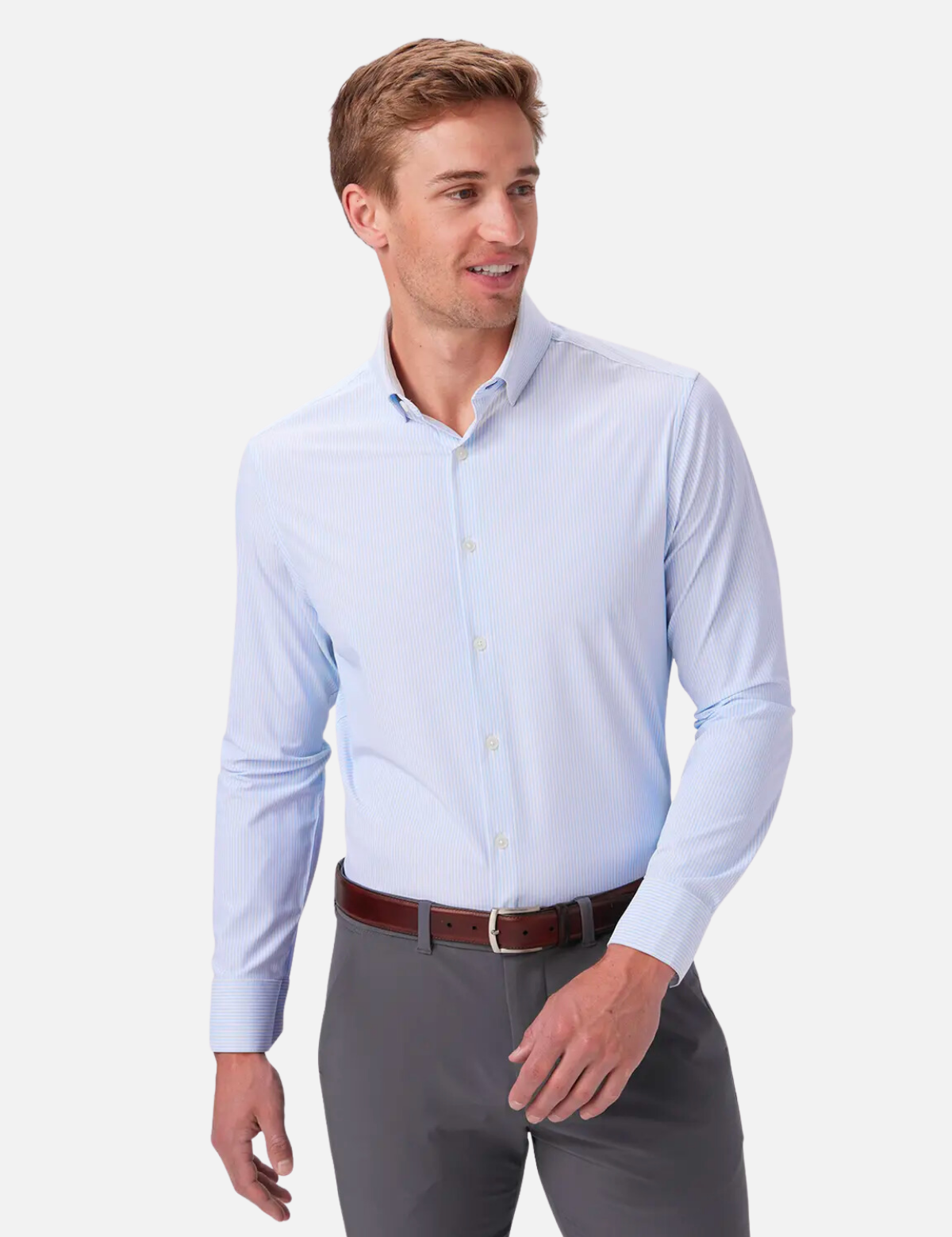 mizzen and main leeward dress shirt performance material bel air banker stripe ls long sleeve kempt athens ga georgia men's clothing store