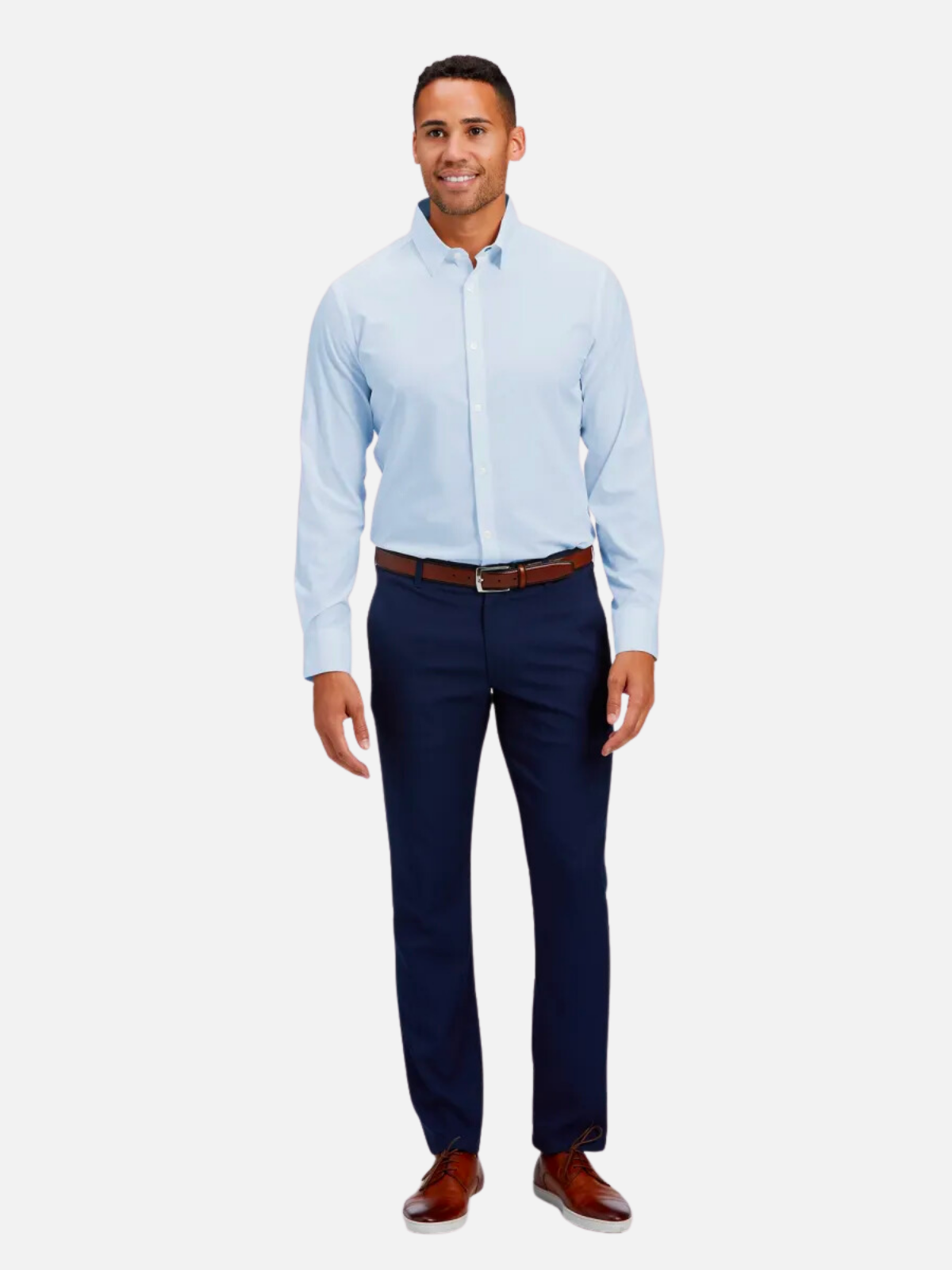 Dark blue dress pants light blue shirt shop
