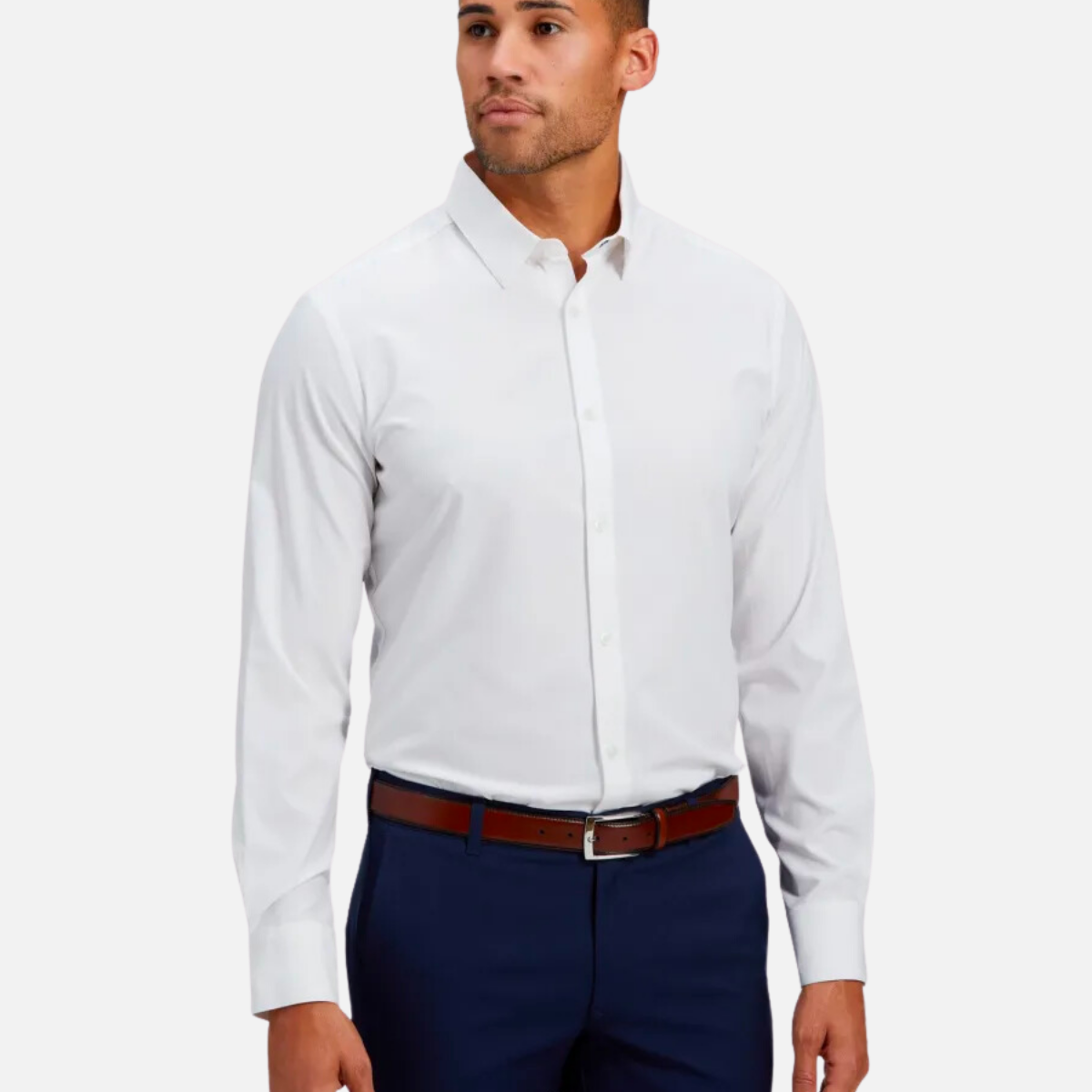 Mizzen + Main Leeward dress shirt ls long sleeve soft white solid button up kempt athens mens clothing store