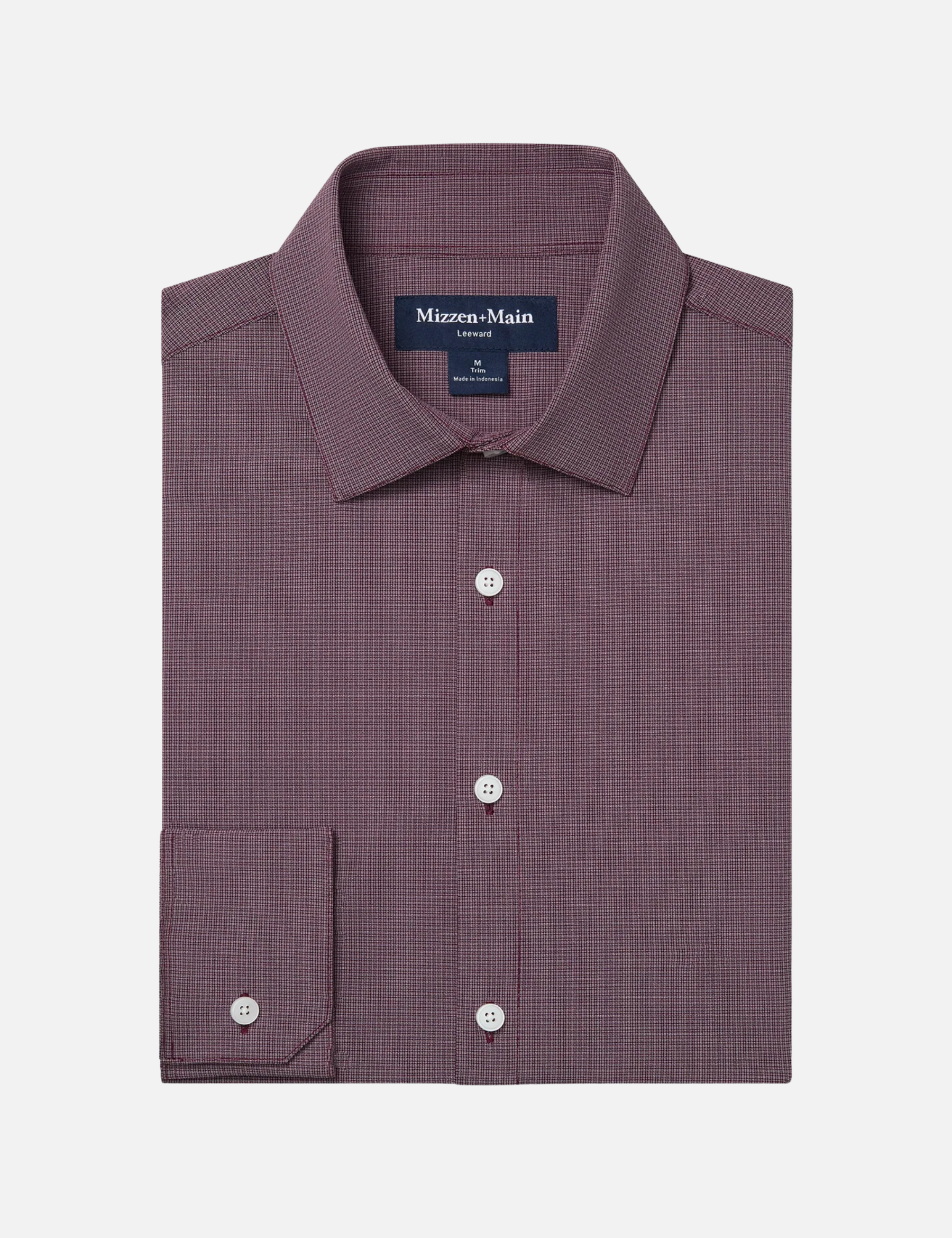 Mizzen + Main Leeward LS Long Sleeve Dress Shirt Eggplant Levi Plaid Men's Purple Formal Button Up Shirt For Men Athens GA Georgia Kempt Menswear Store Near Me