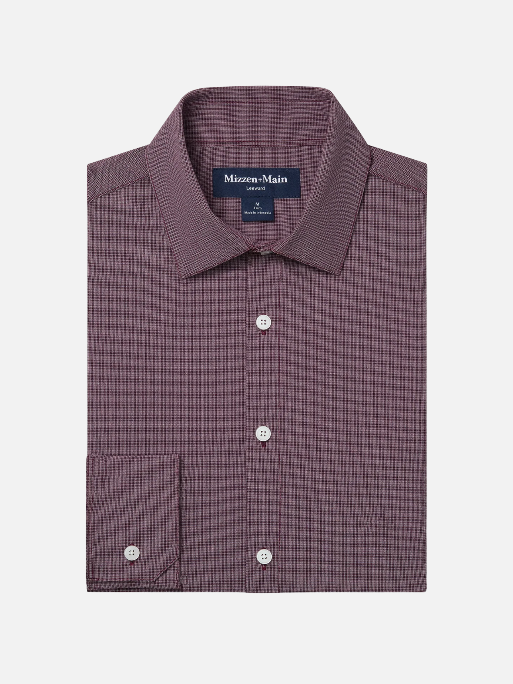Mizzen + Main Leeward LS Long Sleeve Dress Shirt Eggplant Levi Plaid Men's Purple Formal Button Up Shirt For Men Athens GA Georgia Kempt Menswear Store Near Me
