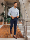 Mizzen and + Main Leeward Long Sleeve Dress Shirt Provence Filbert Plaid Formal Dress Shirt Button Up Trim Classic Menswear Athletic Stretch Kempt Clothing Athens Georgia Mens Clothing Store New Arrival