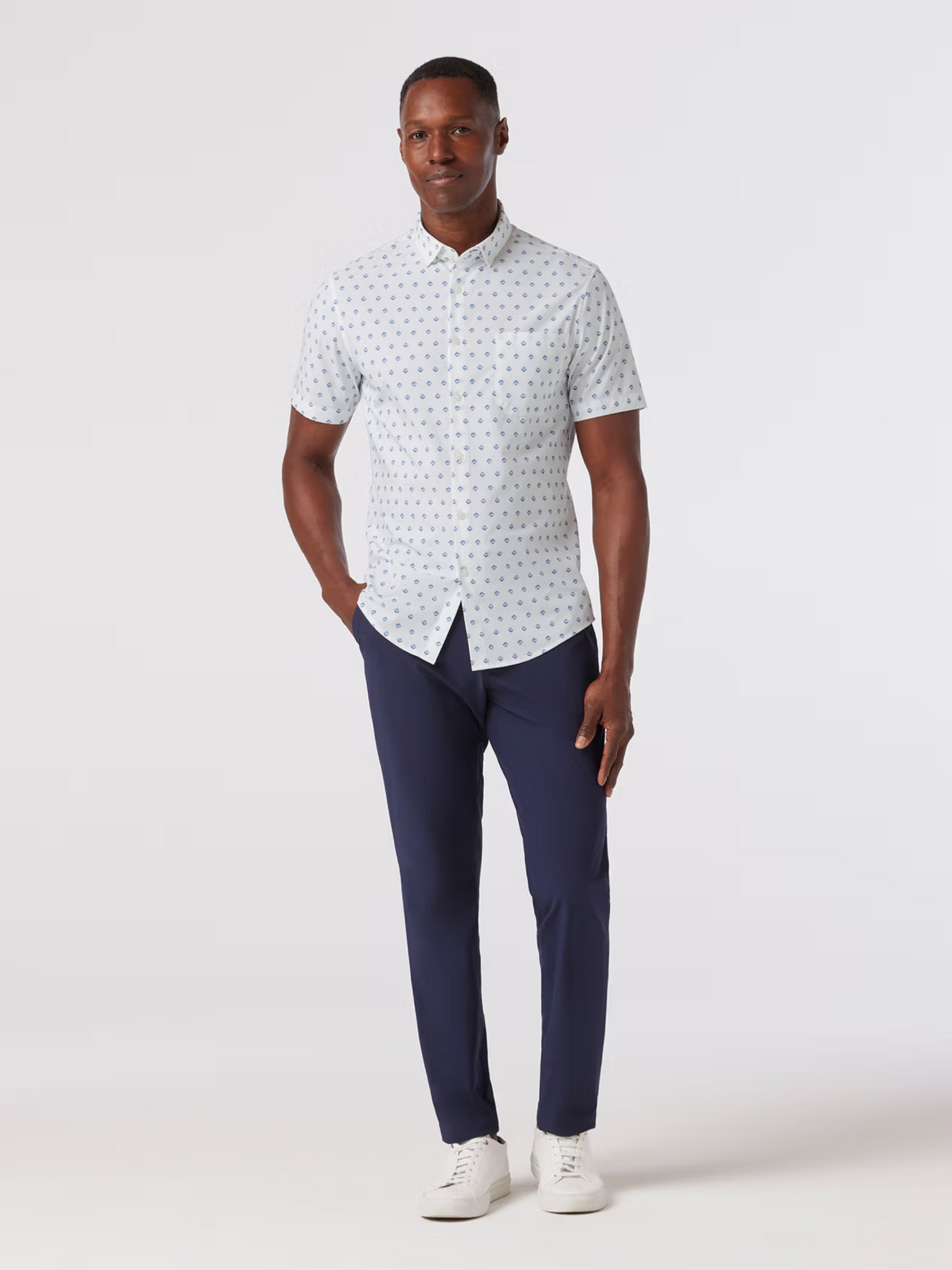 Mizzen + Main Leeward SS Dress Shirt Carolina Floral Geo No Tuck Men's Dress Shirt For Men Spring Summer Athens GA Georgia Kempt Menswear Store Near Me