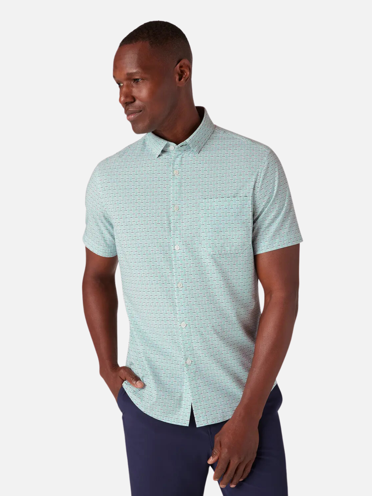 Mizzen + Main Leeward SS Performance Shirt Nile Blue Triple Dot Kempt Mens Shop Athens GA Fathers Day Gift