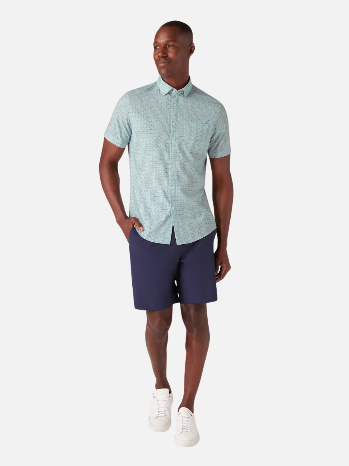 Mizzen + Main Leeward SS Performance Shirt Nile Blue Triple Dot Kempt Mens Shop Athens GA Fathers Day Gift