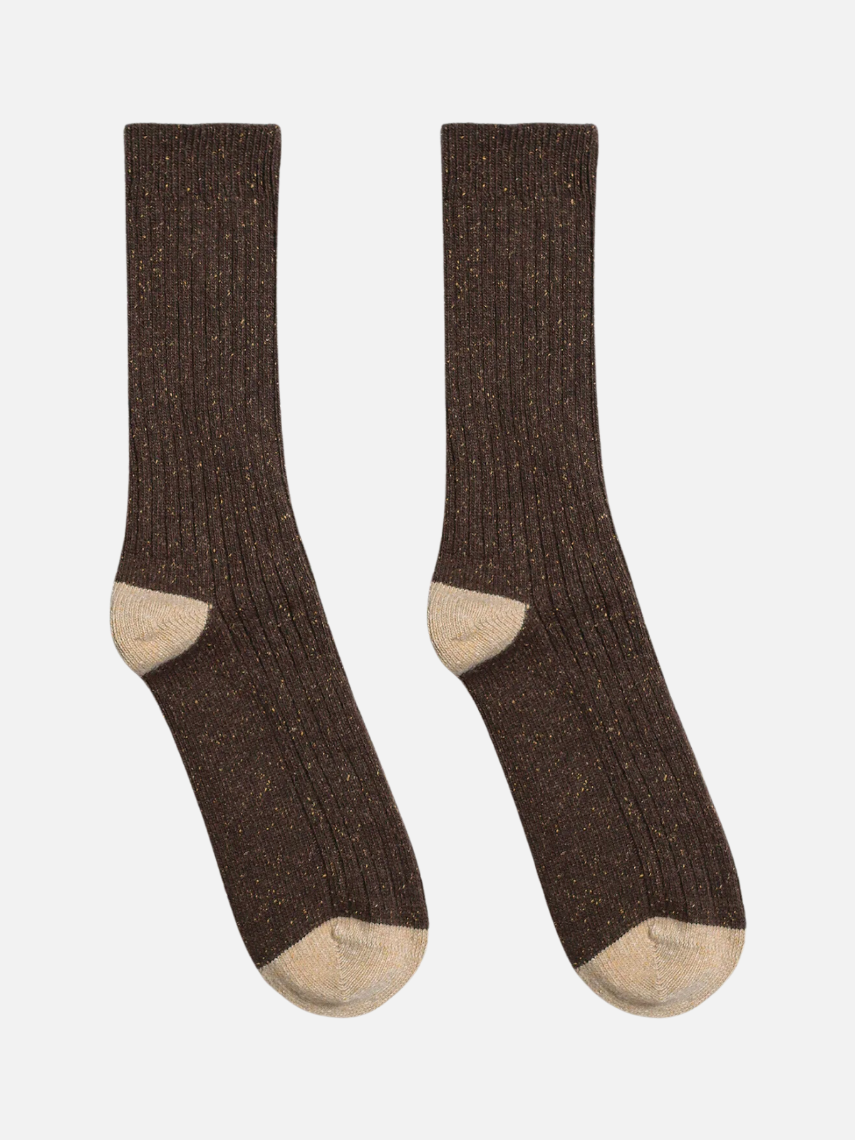 far afield neppy wool hiking socks slate brown tan rubbed cuff crew length kempt athens ga georgia men's clothing store