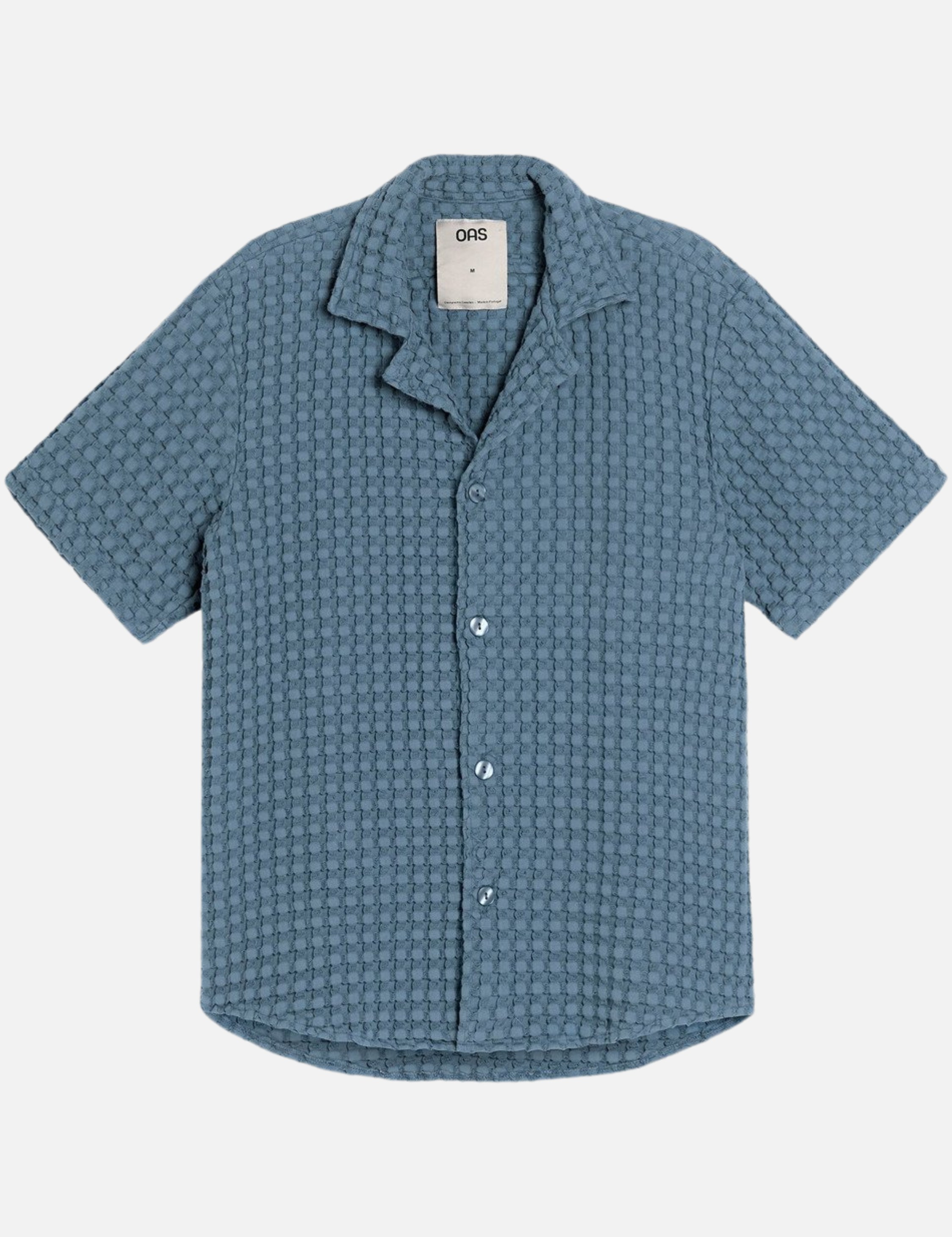 OAS Coronet Cuba Waffle Weave Shirt SS Short Sleeve Men’s Top for Men Resort Collar Button Up Blue Athens GA Georgia Kempt Menswear Store Near Me