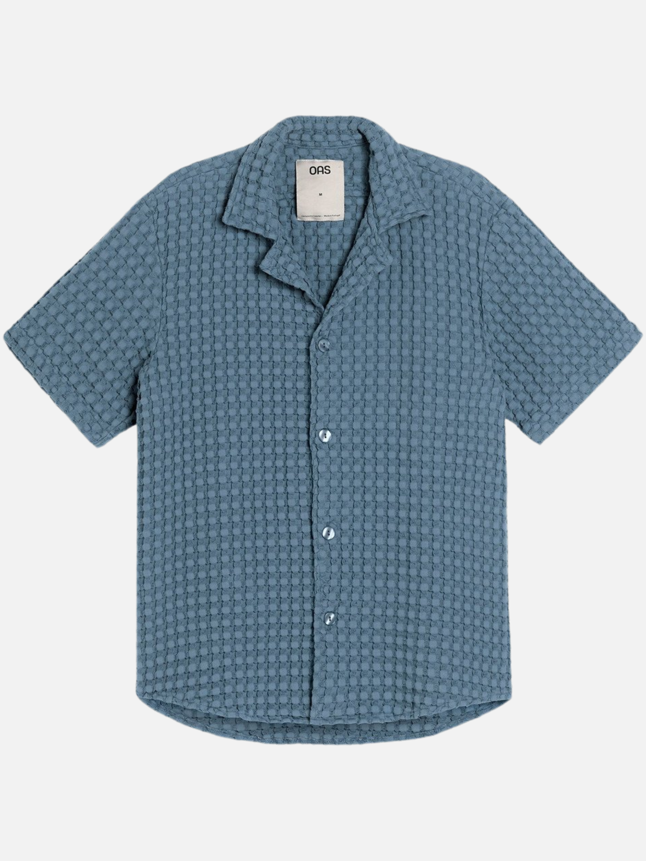 OAS Coronet Cuba Waffle Weave Shirt SS Short Sleeve Men’s Top for Men Resort Collar Button Up Blue Athens GA Georgia Kempt Menswear Store Near Me