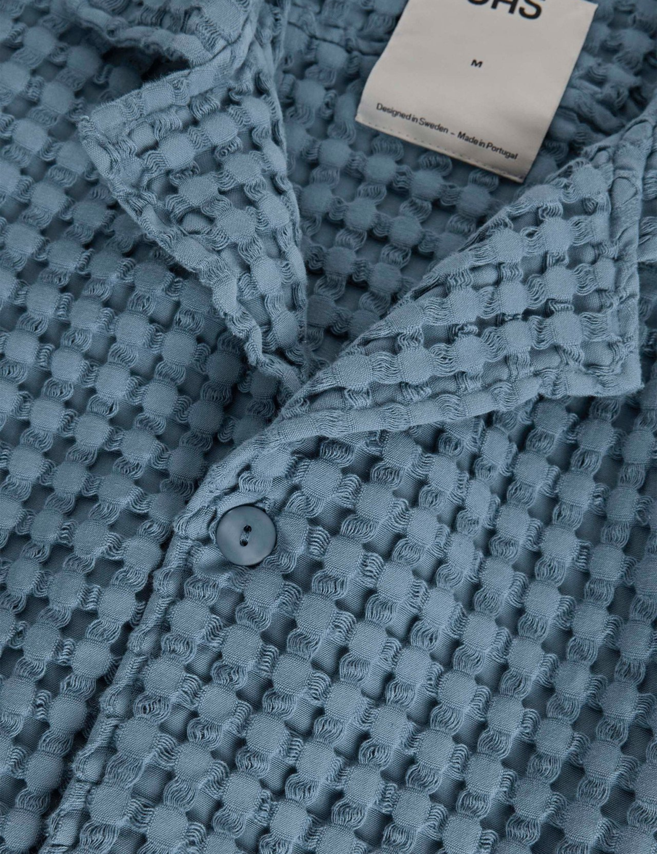 OAS Coronet Cuba Waffle Weave Shirt SS Short Sleeve Men’s Top for Men Resort Collar Button Up Blue Athens GA Georgia Kempt Menswear Store Near Me