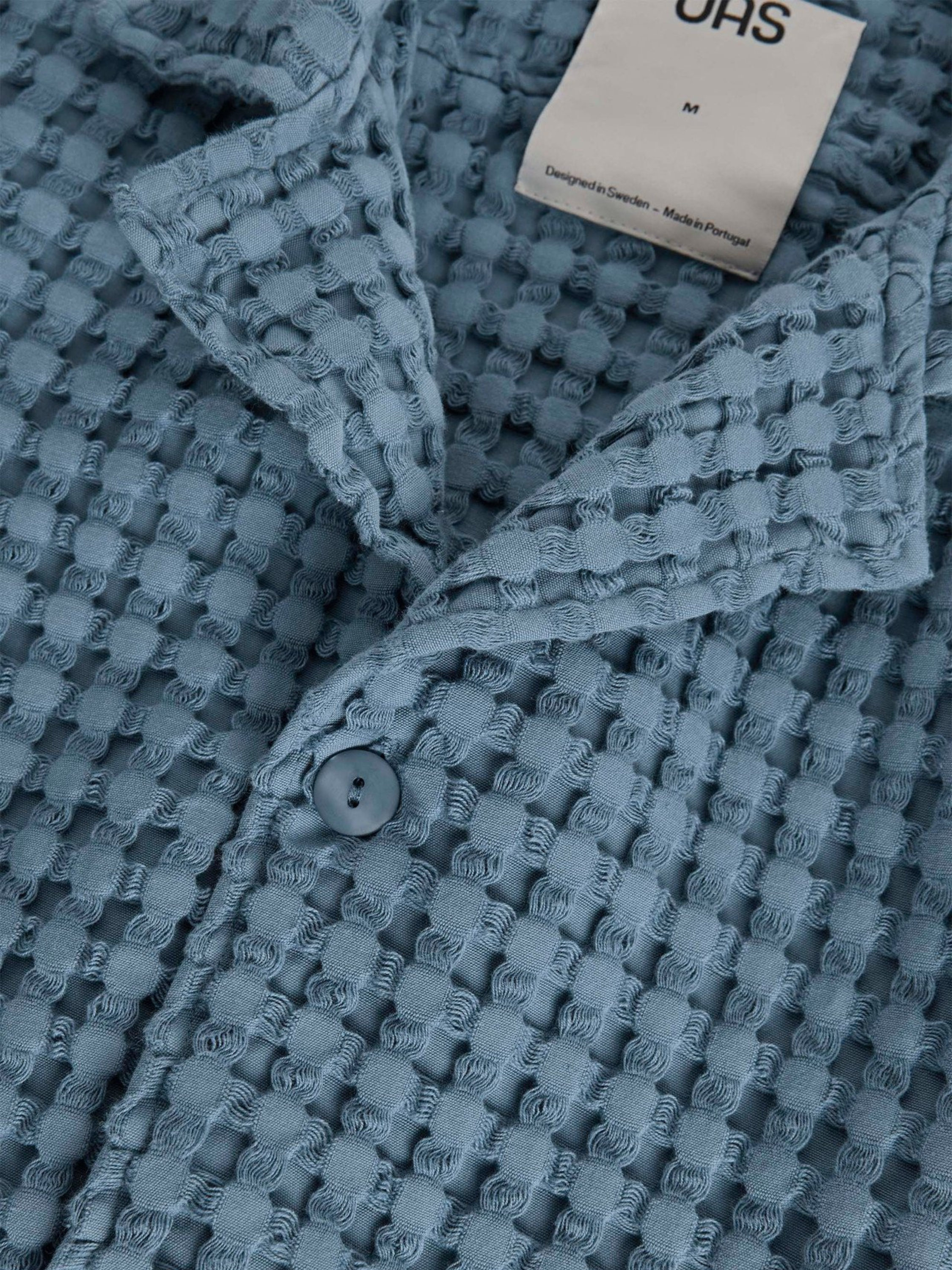 OAS Coronet Cuba Waffle Weave Shirt SS Short Sleeve Men’s Top for Men Resort Collar Button Up Blue Athens GA Georgia Kempt Menswear Store Near Me