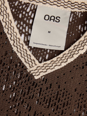 OAS Astrea Orion Crochet Vest Men’s Top for Men Brown White Trim Athens GA Georgia Kempt Menswear Store Near Me 