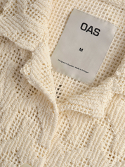 OAS Atlas Cuba Crochet Shirt Cream Textured Texture SS Short Sleeve Men’s Top for Men Athens GA Georgia Kempt Menswear Store Near Me