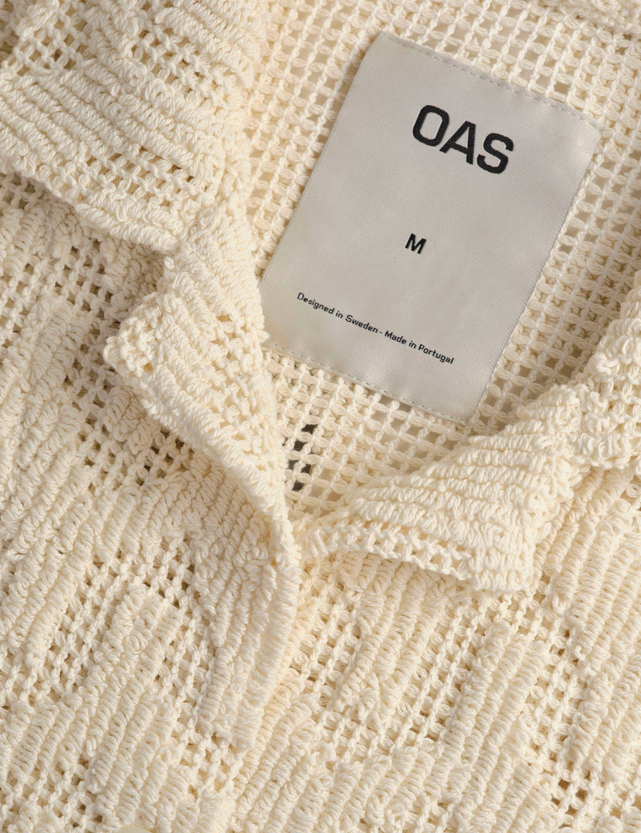 OAS Atlas Cuba Crochet Shirt Cream Textured Texture SS Short Sleeve Men’s Top for Men Athens GA Georgia Kempt Menswear Store Near Me