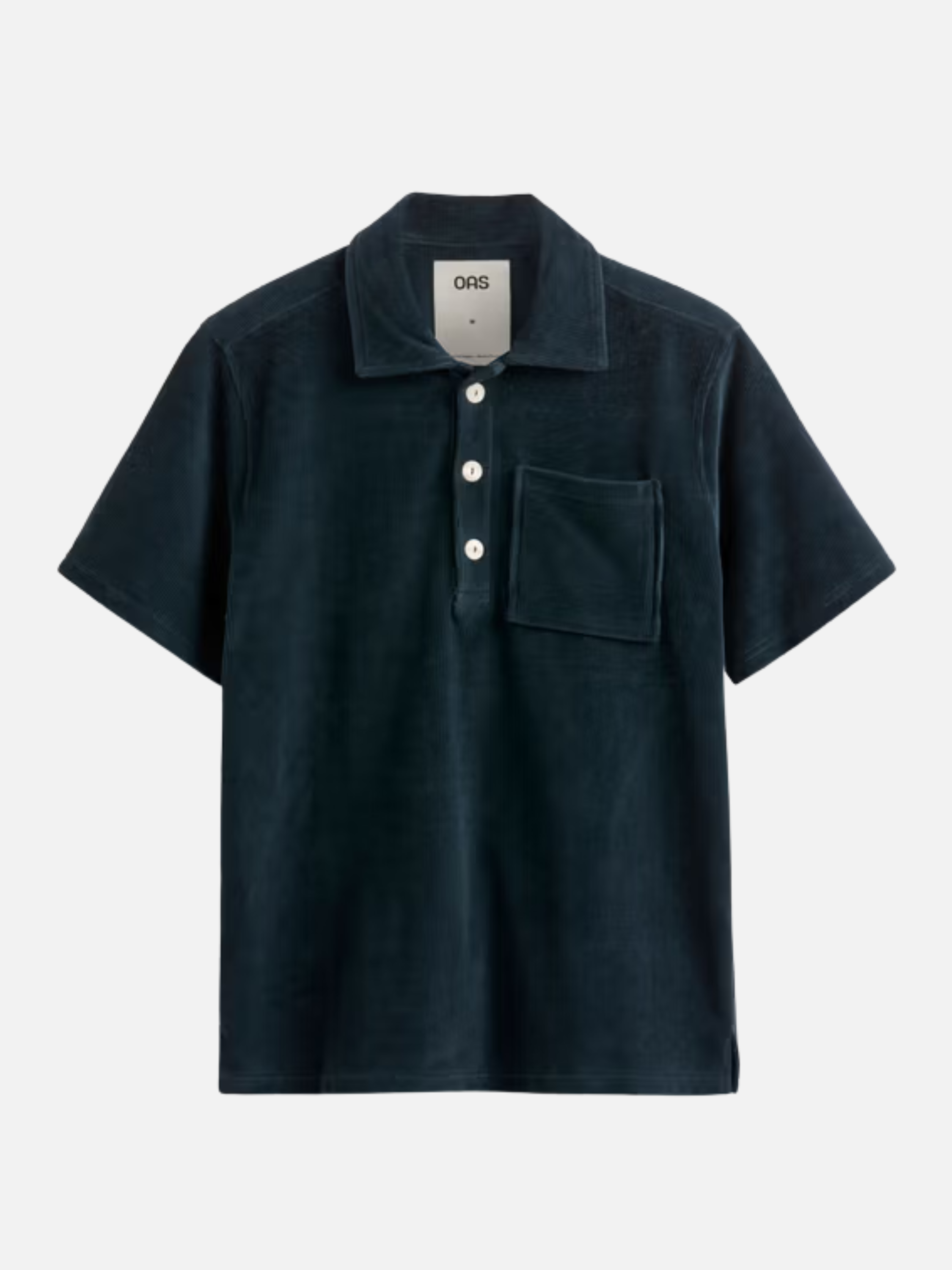 OAS Girona Shirt Dark Blue Navy Men's SS Short Sleeve Textured Collared  Top For Men Spring Summer Athens GA Georgia Kempt Menswear Store Near Me