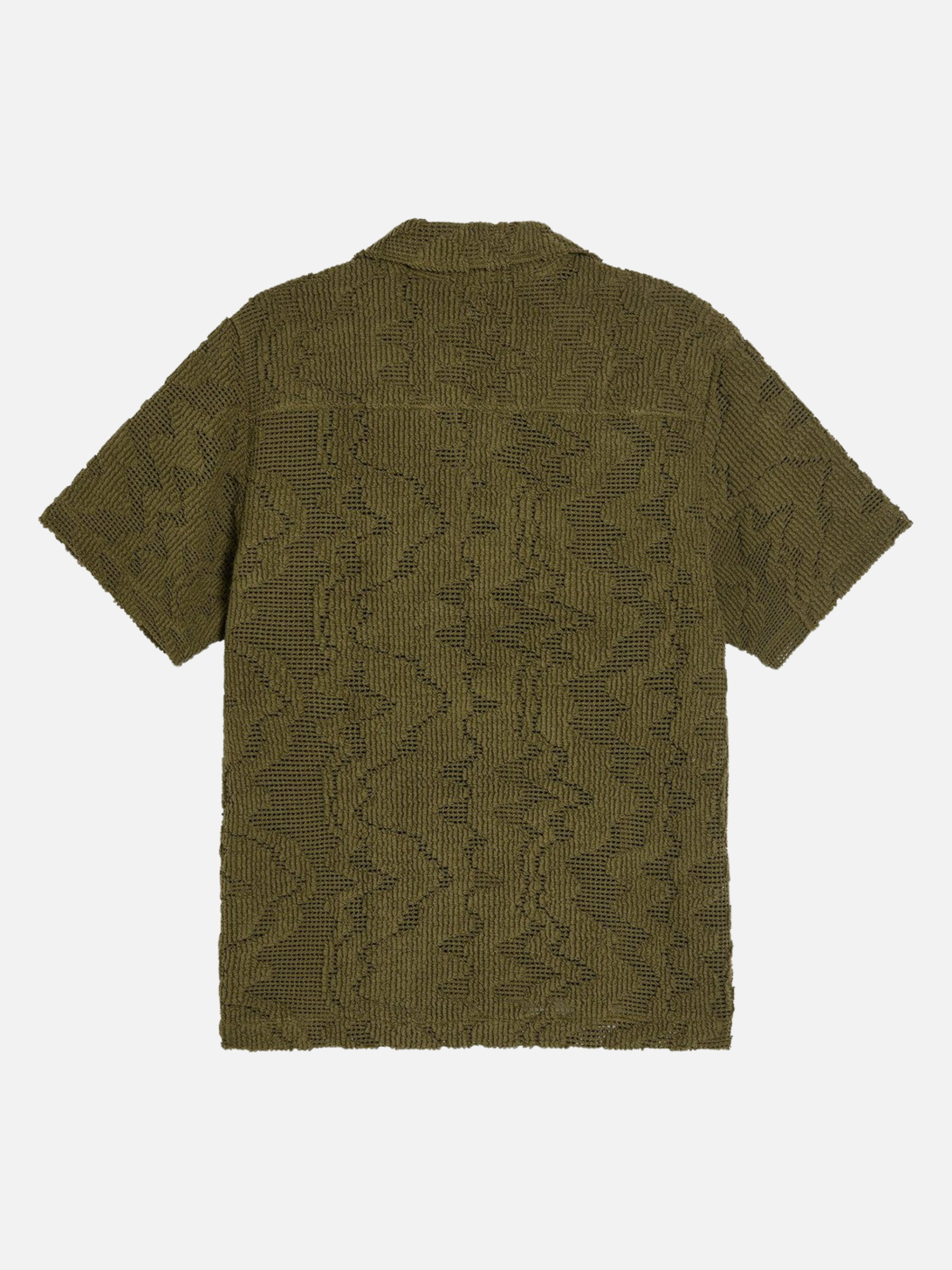 OAS Pine Green Verve Palmer Crochet Collared Men’s SS Short Sleeve Top for Men Athens GA Georgia Kempt Menswear Store Near Me 