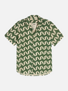 oas atlas cuba net ss short sleeve shirt green cream geometric design kempt athens ga georgia men's clothing store