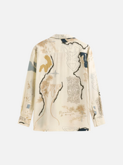 OAS Brillo Shirt Beige Men's Patterned Collared Button Up LS Long Sleeve Shirt For Men Athens GA Georgia Kempt Menswear Store Near Me