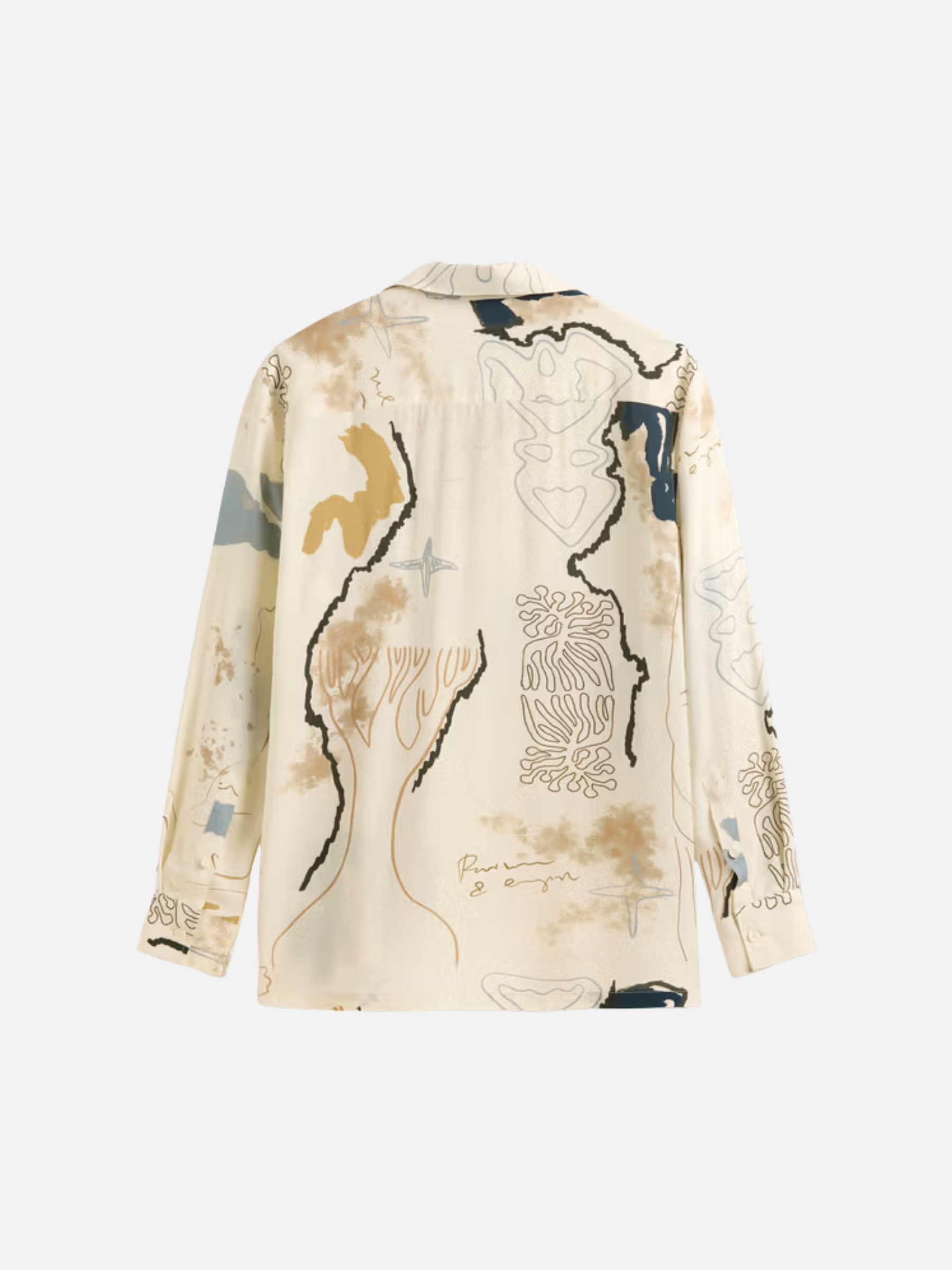 OAS Brillo Shirt Beige Men's Patterned Collared Button Up LS Long Sleeve Shirt For Men Athens GA Georgia Kempt Menswear Store Near Me