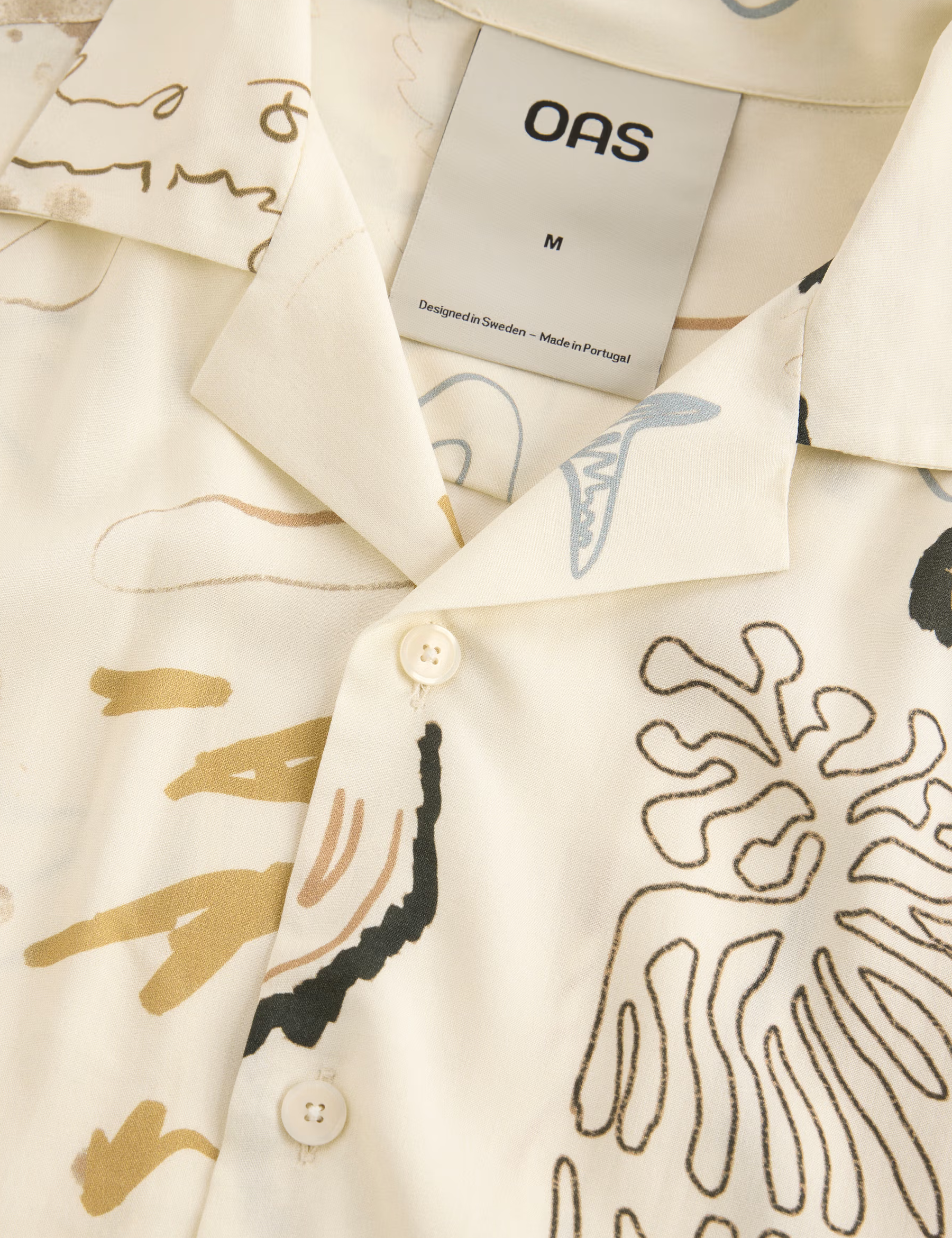 OAS Brillo Shirt Beige Men's Patterned Collared Button Up LS Long Sleeve Shirt For Men Athens GA Georgia Kempt Menswear Store Near Me