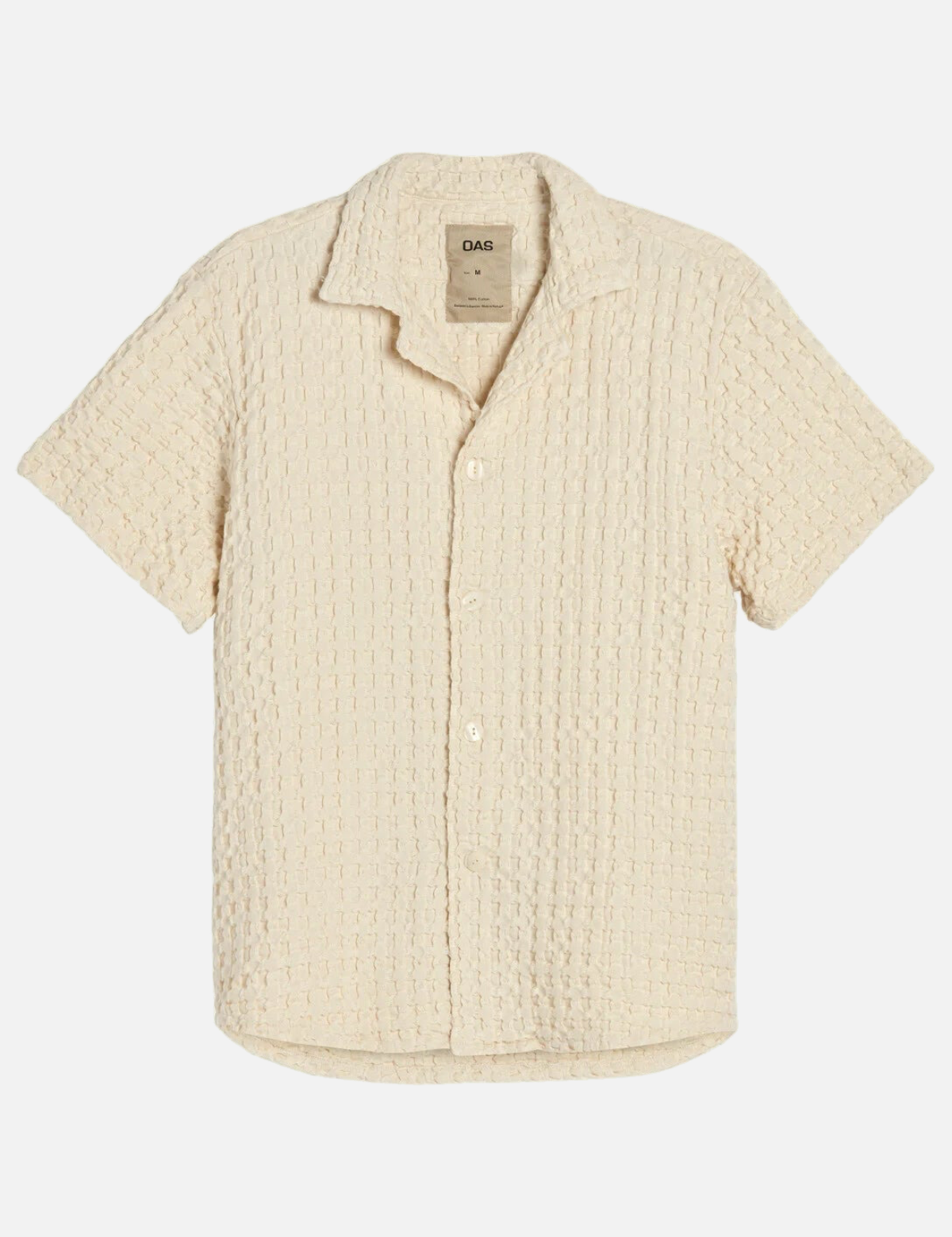 OAS Ecru Cuba Waffle Knit Button Up Beach Shirt Kempt Athens Ga Mens Clothing Store Downtown