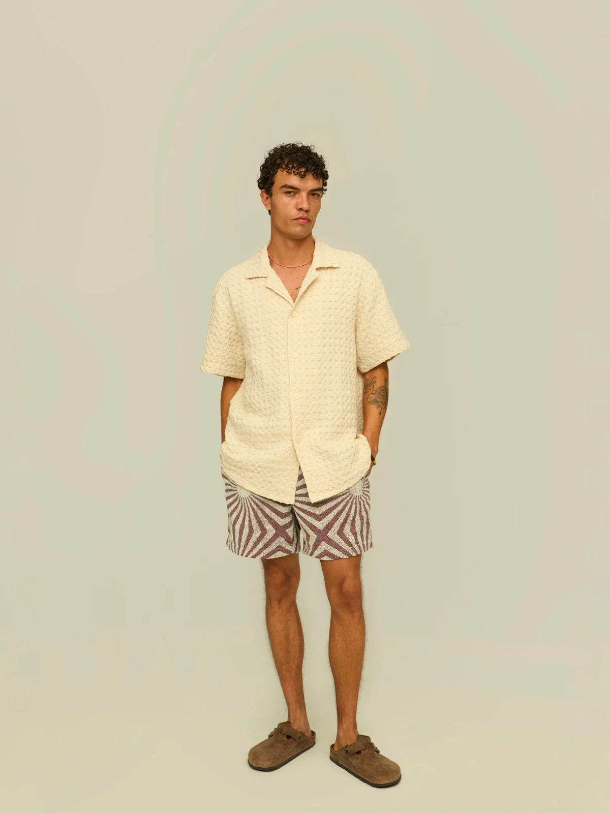 OAS Ecru Cuba Waffle Knit Button Up Beach Shirt Kempt Athens Ga Mens Clothing Store Downtown