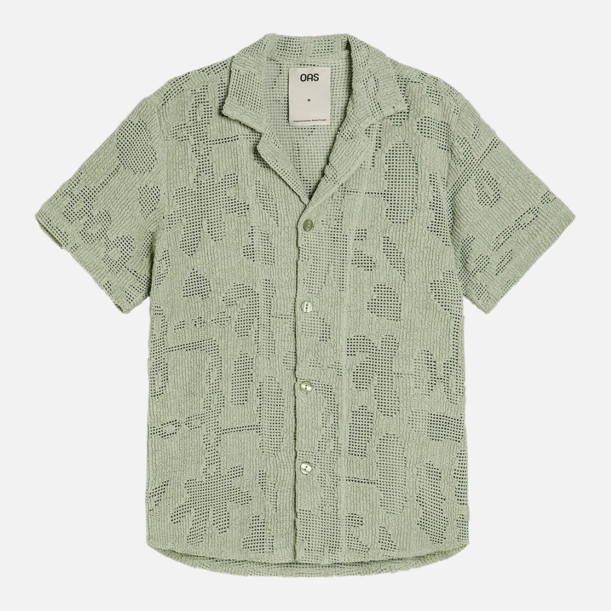 oas galbanum cuba chrochet shirt cotton polyester blend seafoam green ss short sleeve button up kempt athens ga georgia men's clothing store