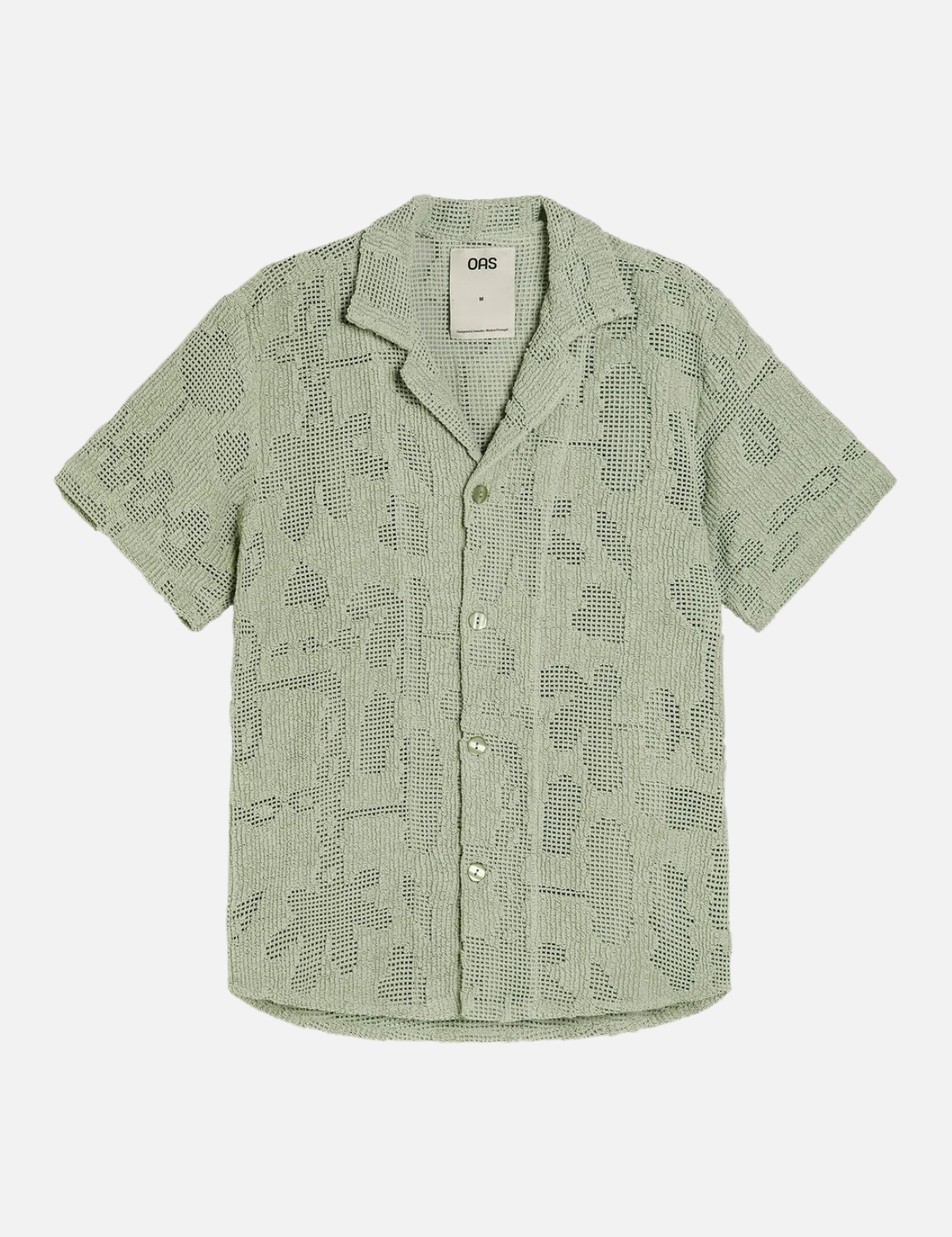 oas galbanum cuba chrochet shirt cotton polyester blend seafoam green ss short sleeve button up kempt athens ga georgia men's clothing store