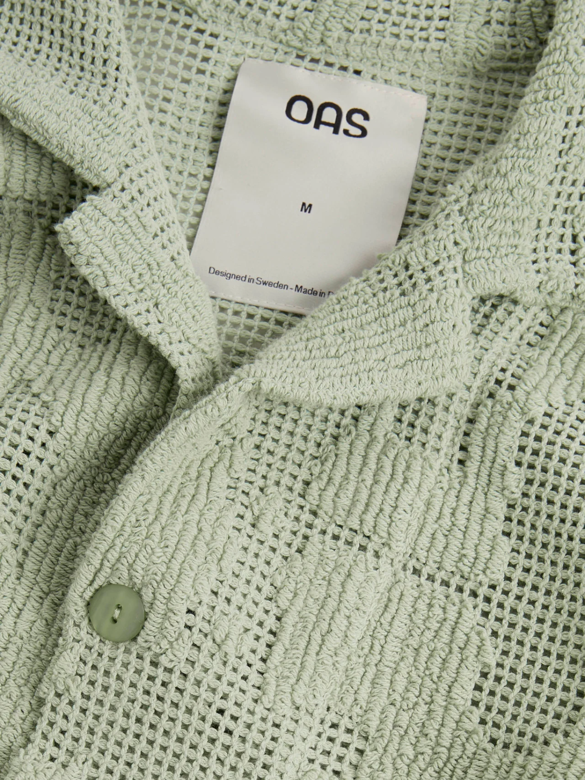 oas galbanum cuba chrochet shirt cotton polyester blend seafoam green ss short sleeve button up kempt athens ga georgia men's clothing store