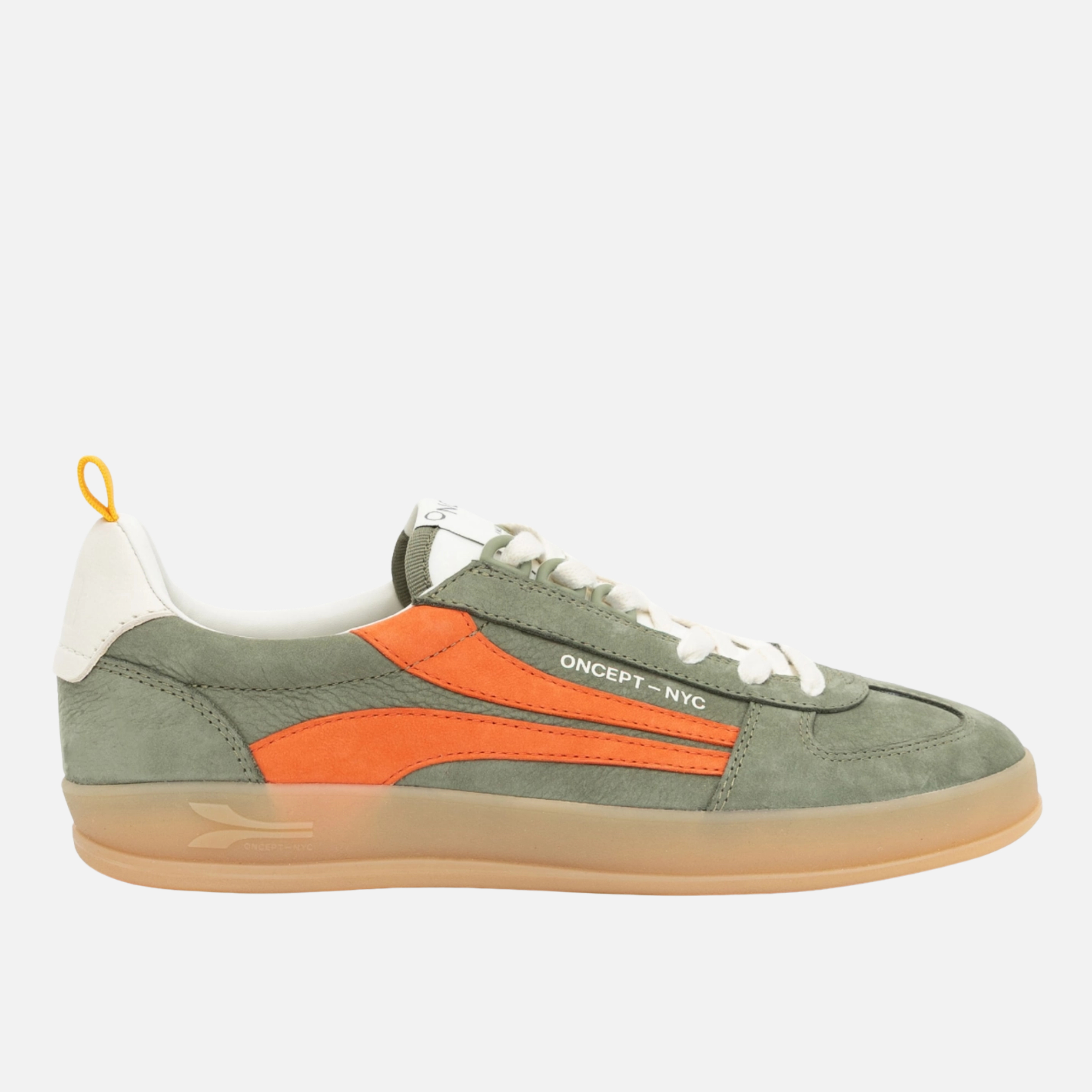Oncept Fez Dark Olive Green Crem Orange Detail Gum Detail Sneaker Sporty Shoes for Him Men’s shoe for men Athens GA Georgia Kempt Menswear Store Near Me 